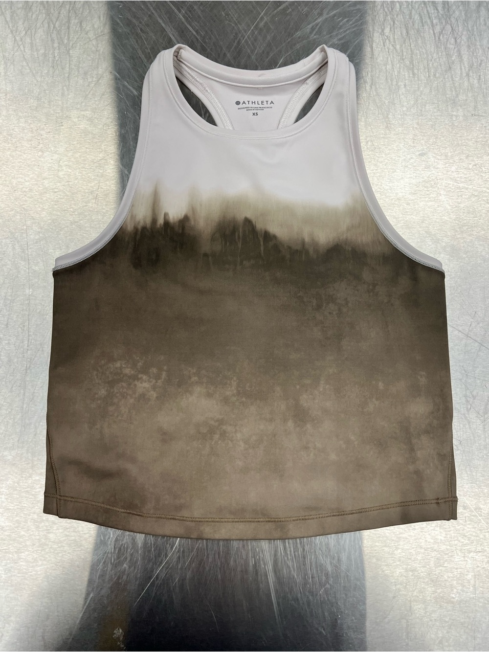 Athleta Cream and Green Racerback Tank Top Women’s or Junior’s XS
